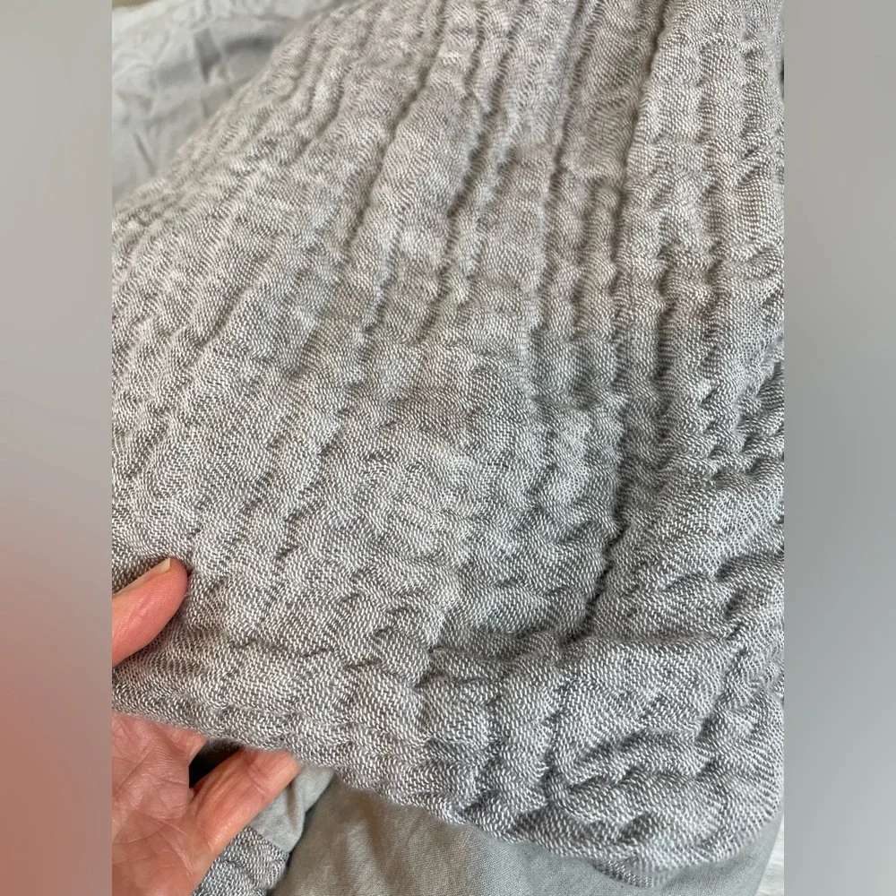 Pottery Barn Neutral Gray Woven Throw